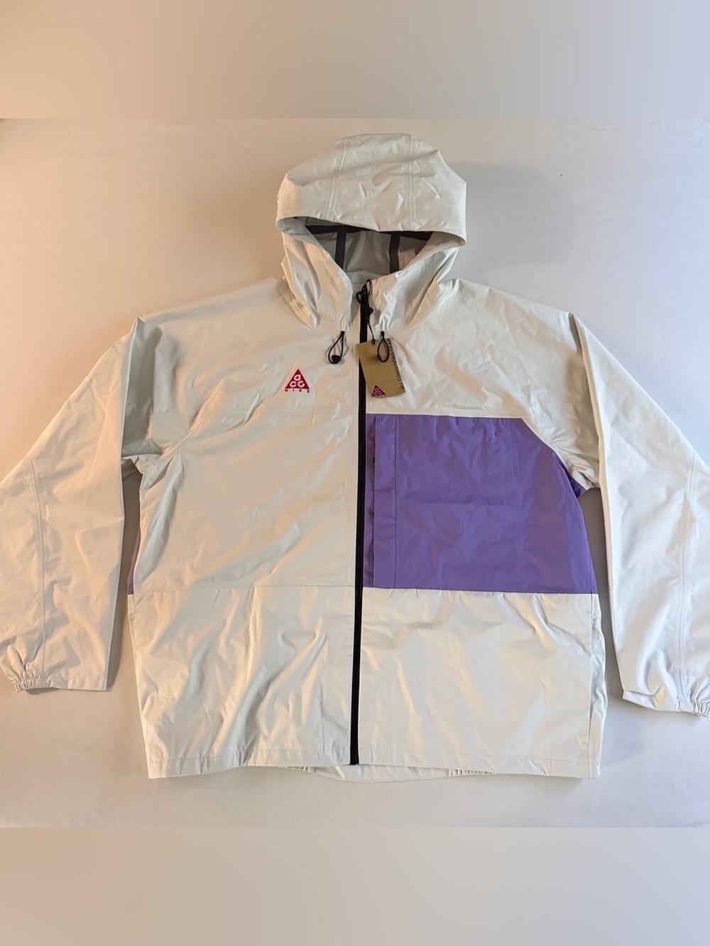 Nike ACG Rain Jacket Men L Waterproof Taped Seams Lightweight Trail Full Zip - Picture 3 of 15